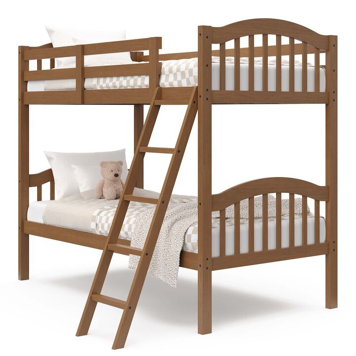 Storkcraft Long Horn Twin-Over-Twin Bunk Bed (Hazelnut)