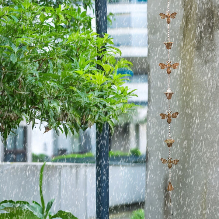Bee Rain Chain Decorative Outdoor Gutter Downspout Hanging