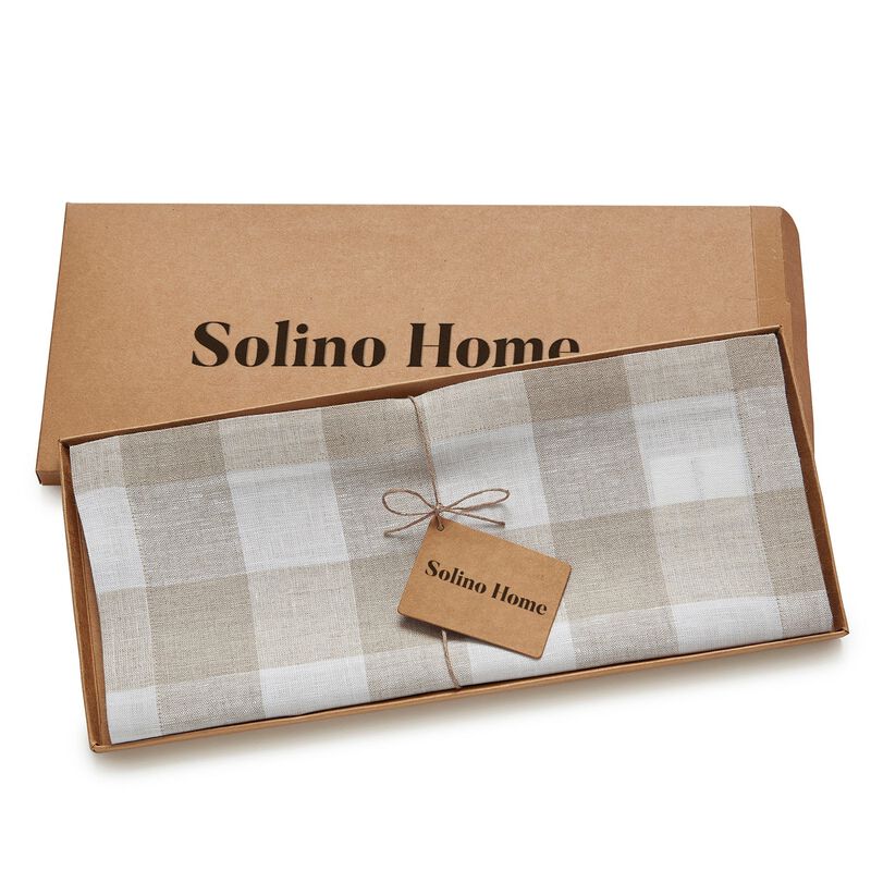 Solino Home 100% Pure Linen Table Runner | Buffalo Check