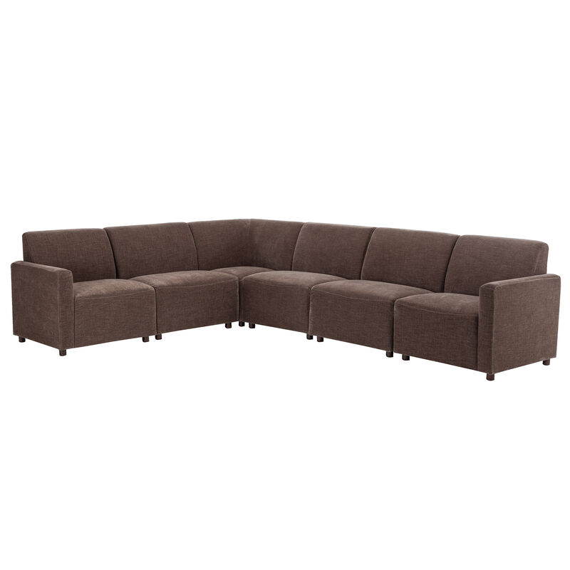 Duvall 6 Piece Modular Sofa -  Brown