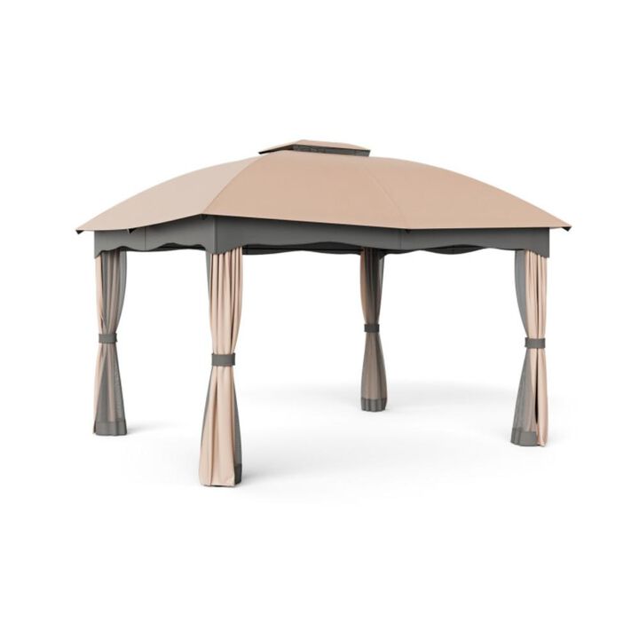 Hivvago 12 x 10 Feet Patio Canopy Double Vented Heavy Duty Steel Gazebo