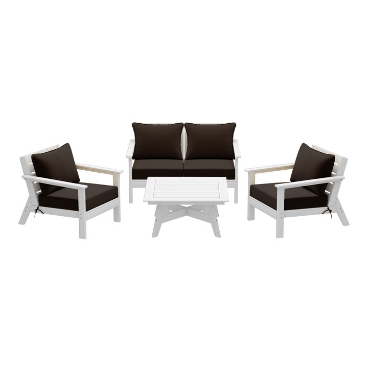 WestinTrends Outdoor 5-Piece Modular Sectional Patio Furniture Sofa Set