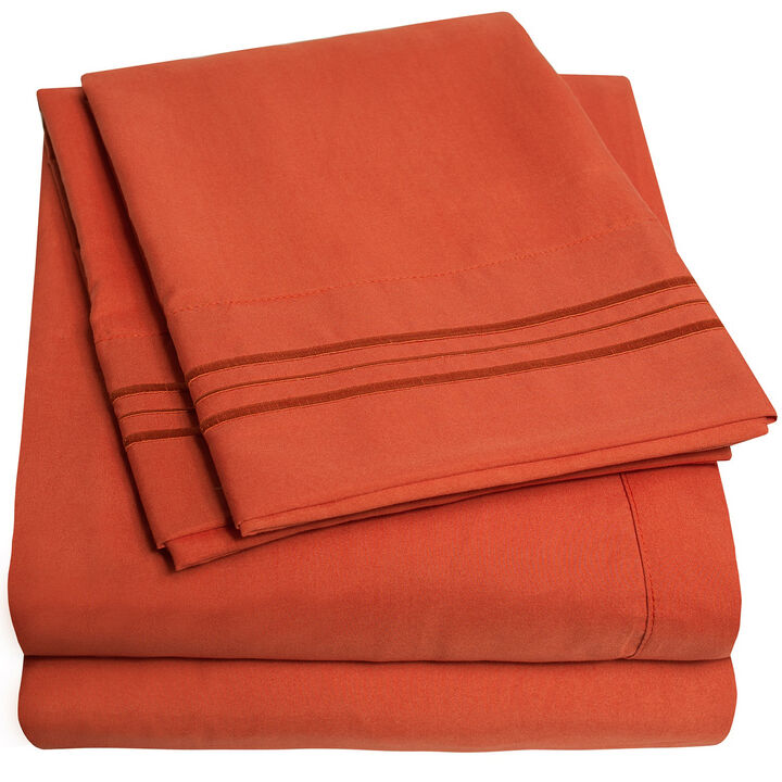 5 Piece Sheet Set, Ultra Soft 1800 Series Collection - Split King, Royal Blue