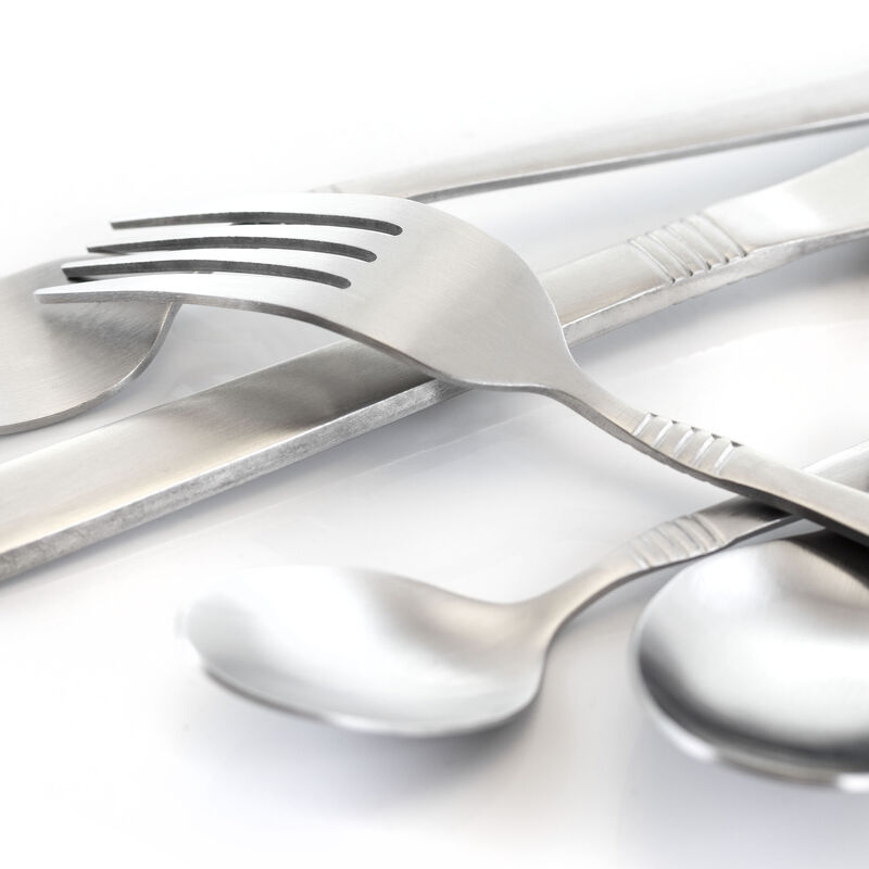 MegaChef Cravat 20 Piece Flatware Utensil Set, Stainless Steel Silverware Metal Service for 4 in Matte Silver