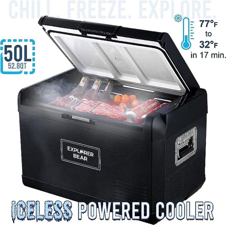 EXPLORER BEAR EX50B 52.8QT/50L 12/24V PORTABLE ELECTRIC COOLER