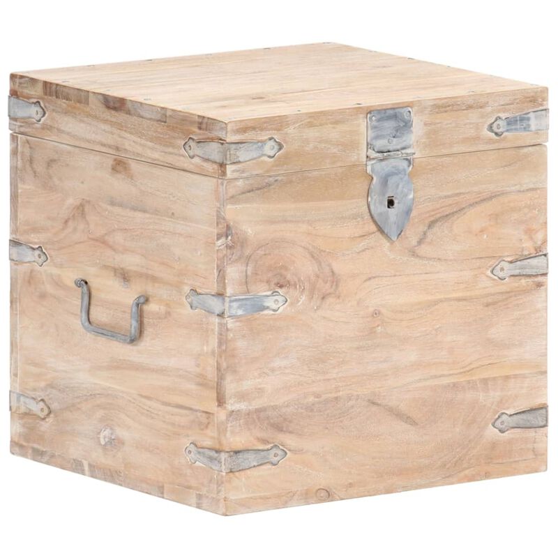 vidaXL Chest 15.7"x15.7"x15.7" Solid Acacia Wood