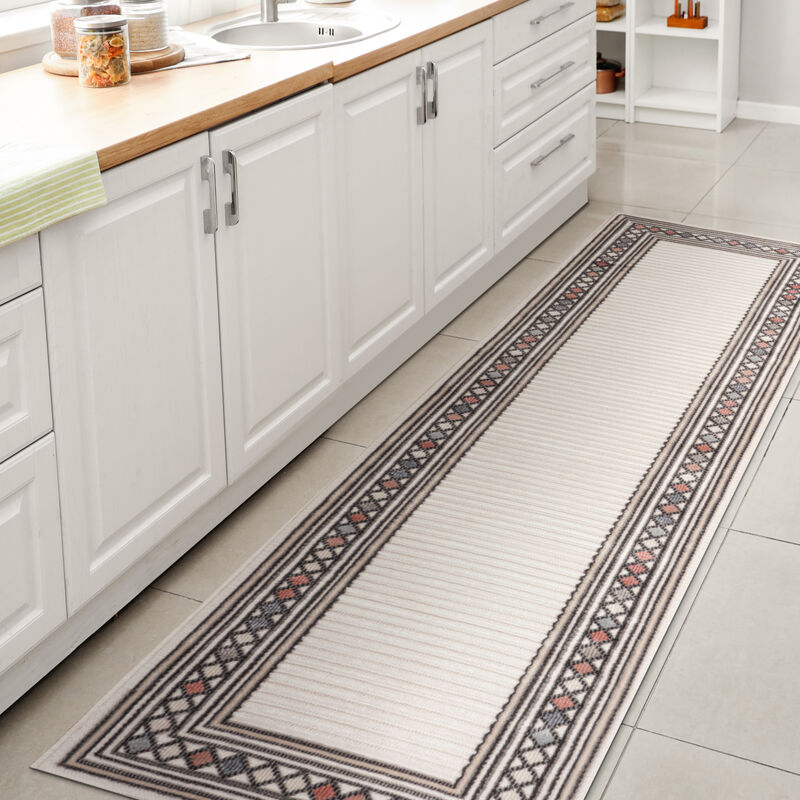 Sebastian High-Low Modern Diamond Border Area Rug