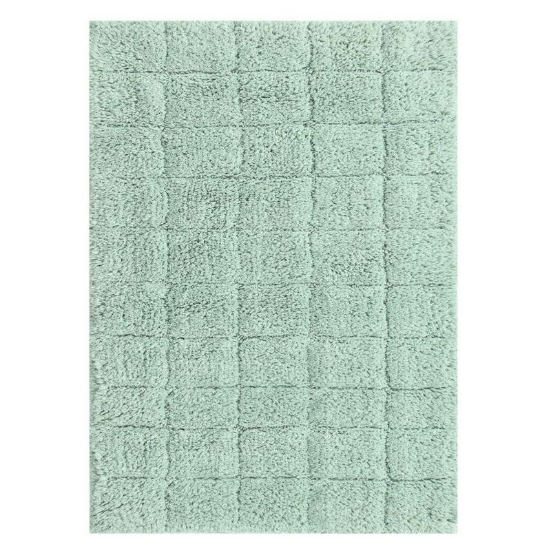 Knightsbridge Summer Tile 220 GSF Non Skid Back Bath Rug 20 x 30 - Aqua