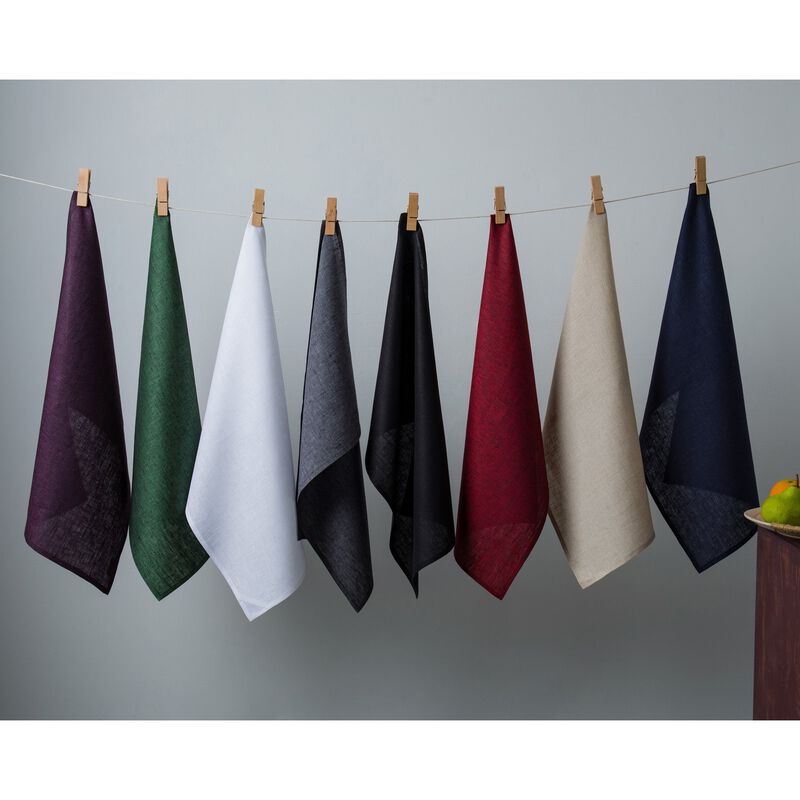 Solino Home 100% Pure Linen Kitchen Towels Set of 2 - 17 x 26 Inch | Fete