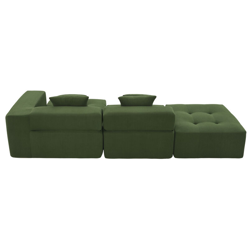 Merax Corduroy Modular Sectional Compressed Sofa for Living Room