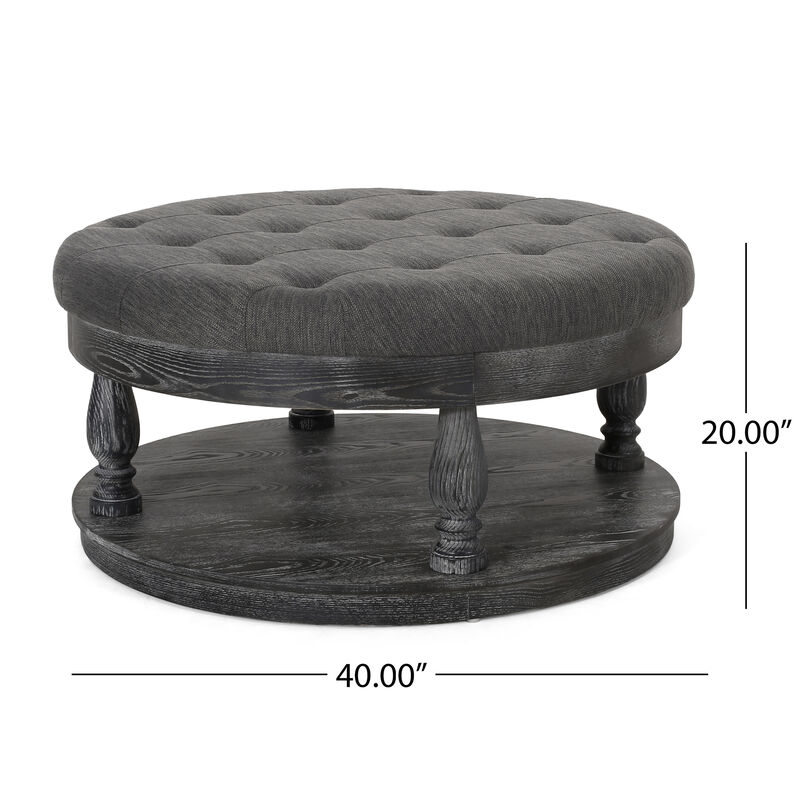 Modern Tufted and Stitched Ottoman for Style and Comfort