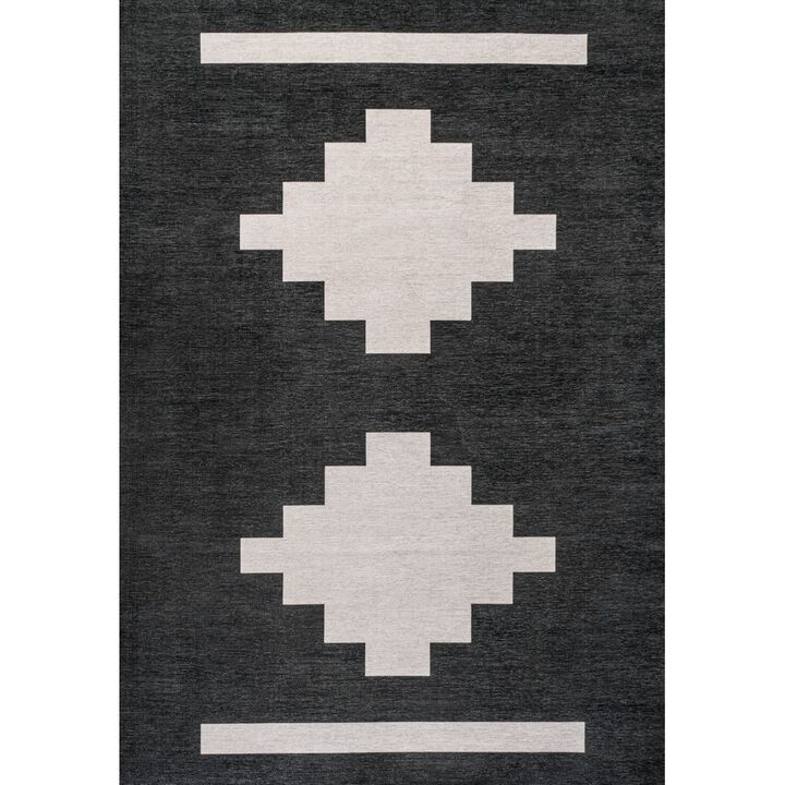 Adriel Geometric Tribal Medallion Machine Washable Area Rug