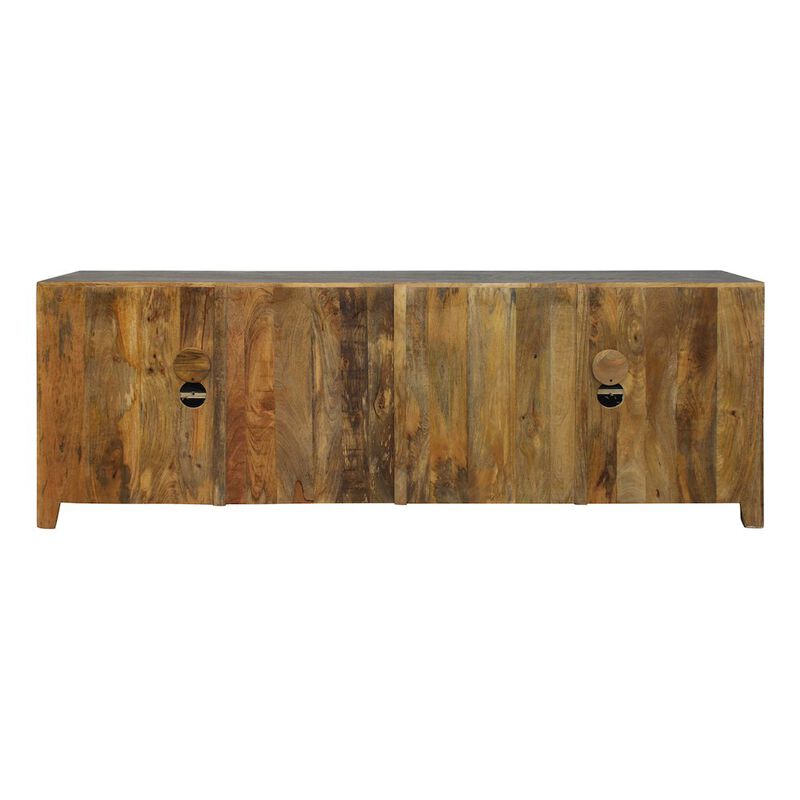 Alex Hamilton Waverly Solid Wood Media Cabinet with 4 Doors and Gray Finish