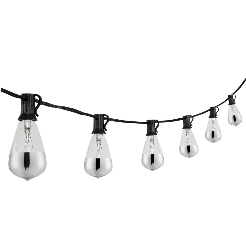Light Indoor/Outdoor Rustic Industrial Incandescent C7 Half-Chrome Bulb String Lights