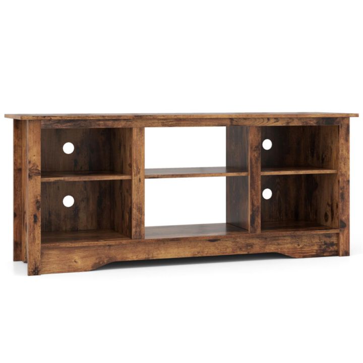 Hivvago TV Stand for up to 65" Flat Screen TVs with Adjustable Shelves for 18" Electric Fireplace (Not Included)