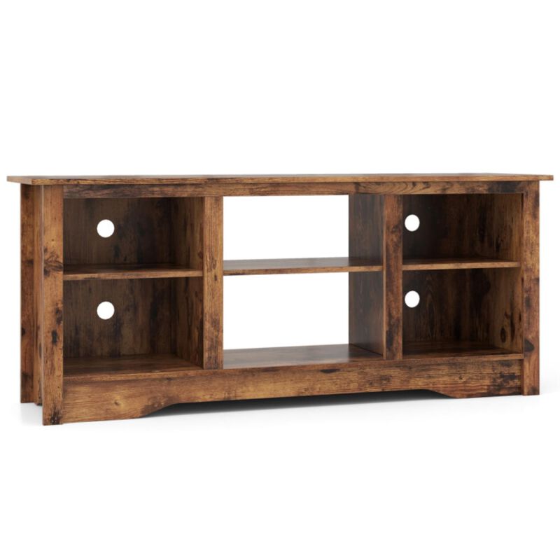 Hivvago TV Stand for up to 65" Flat Screen TVs with Adjustable Shelves for 18" Electric Fireplace (Not Included)