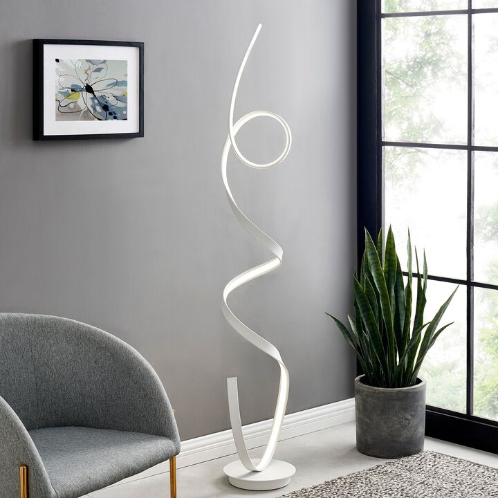 Amsterdam Floor Lamp White Metal Dimmable Integrated LED