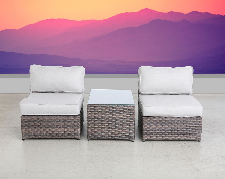 Living Source International Rattan Wicker Fully Assembled 2 - Person Seating Group with Cushions New Mixed Gray
