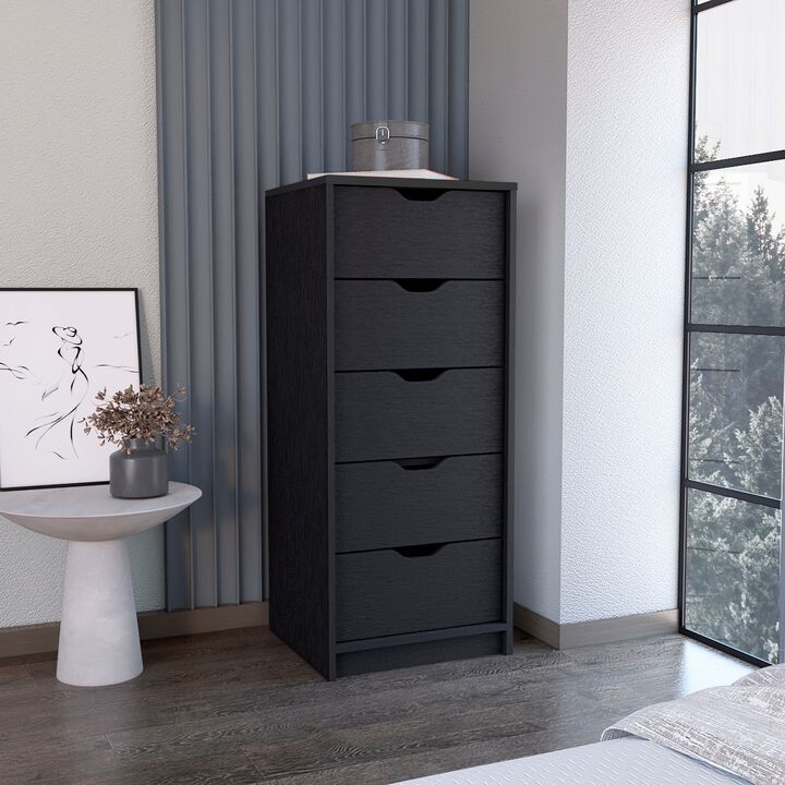 DEPOT E-SHOP Houma 5 Drawers Narrow Dresser, Slim Storage Chest of Drawers