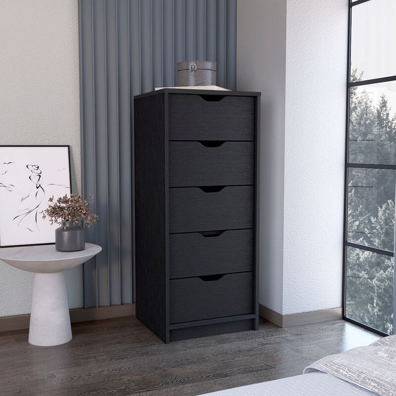 DEPOT E-SHOP Houma 5 Drawers Narrow Dresser, Slim Storage Chest of Drawers