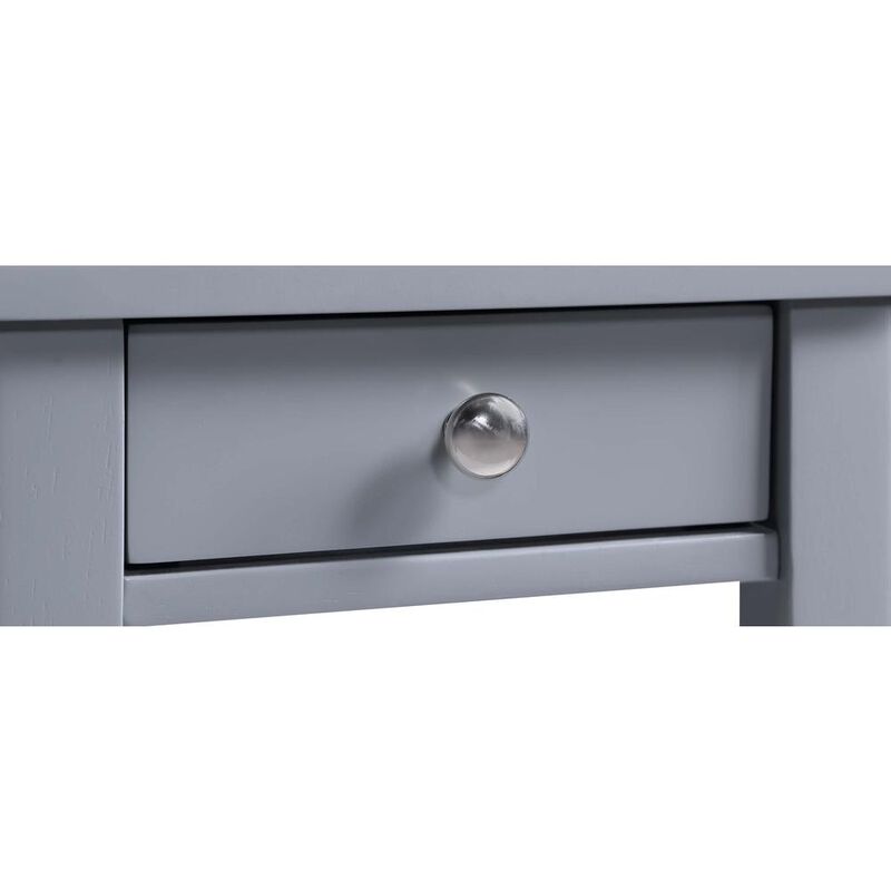 Convenience Concepts American Heritage 1 Drawer Chairside End Table with Shelves Gray