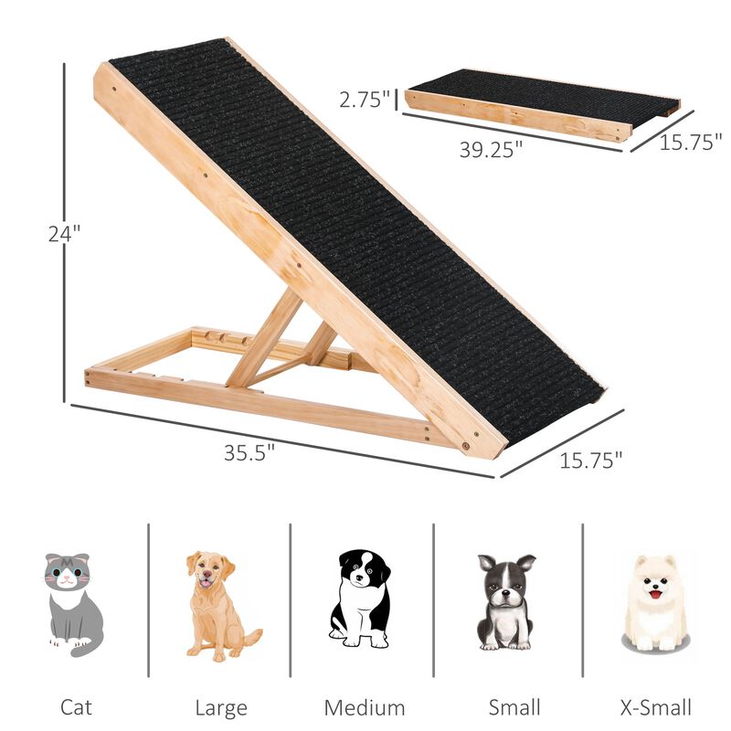 Black Pet Accessibility: Foldable Adjustable Height Ramp for Dogs/Cats