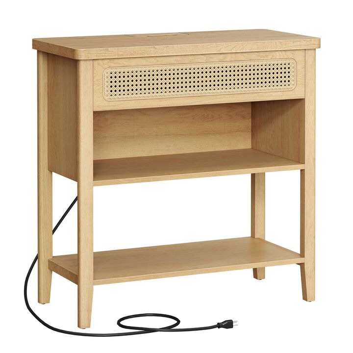 Console Table with Built-In Power Outlets – Modern Entryway Charging Station