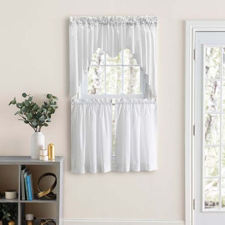 Ellis Classic Tailored Design in a Perma Press Fabric 3" Rod Pocket Premium Lined Swag 84"x45" White