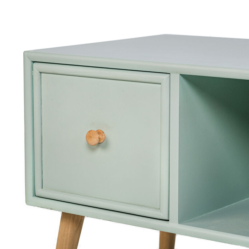 Scandinavian Solid Wood TV Stand with 2 Drawers