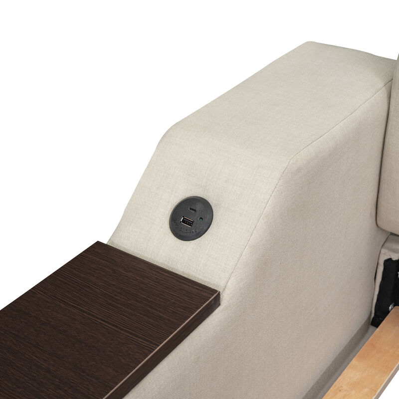 Merax Upholstery Daybed with Trundle and USB Port