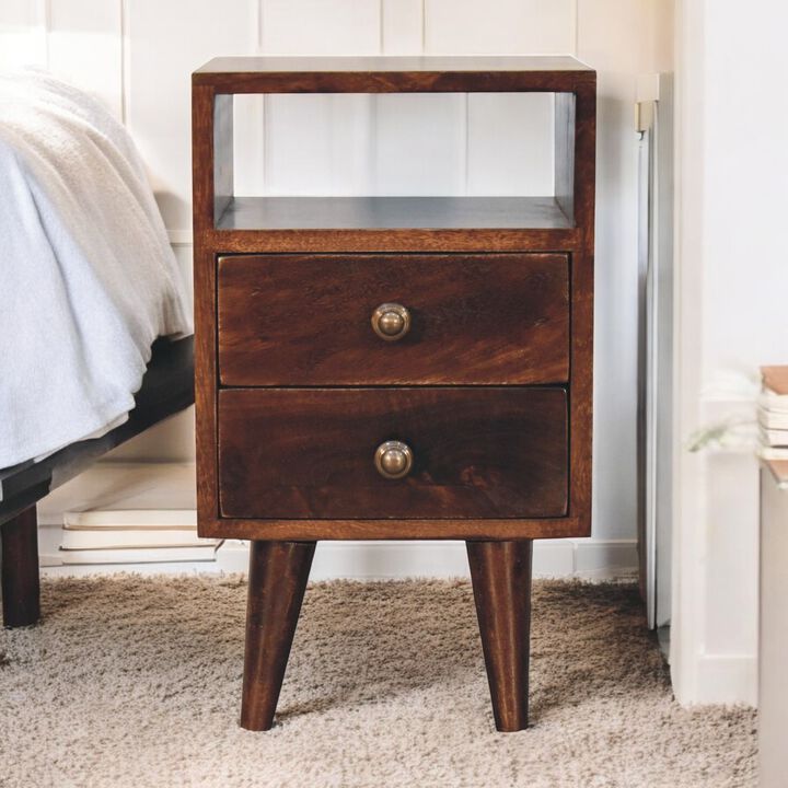 Artisan Furniture Solid Wood Mini Classic California Walnut Bedside