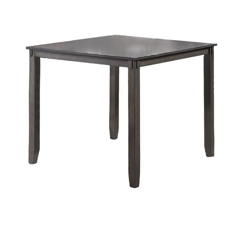 5 Piece Counter Height Dinning Table Set with 4 Chairs, Padded Seats, Gray - Benzara