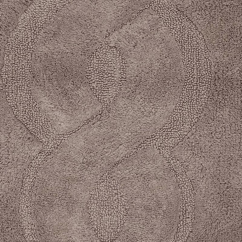 Sculptured Chain Design Anti-Skid Cotton Bath Rug 17" x 24" Stone by Castle Hill London