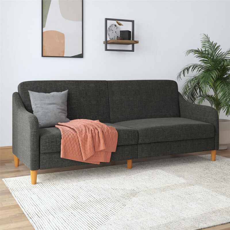 Joan Modern Coil Futon Sofa Bed and Dorm Couch Sleeper