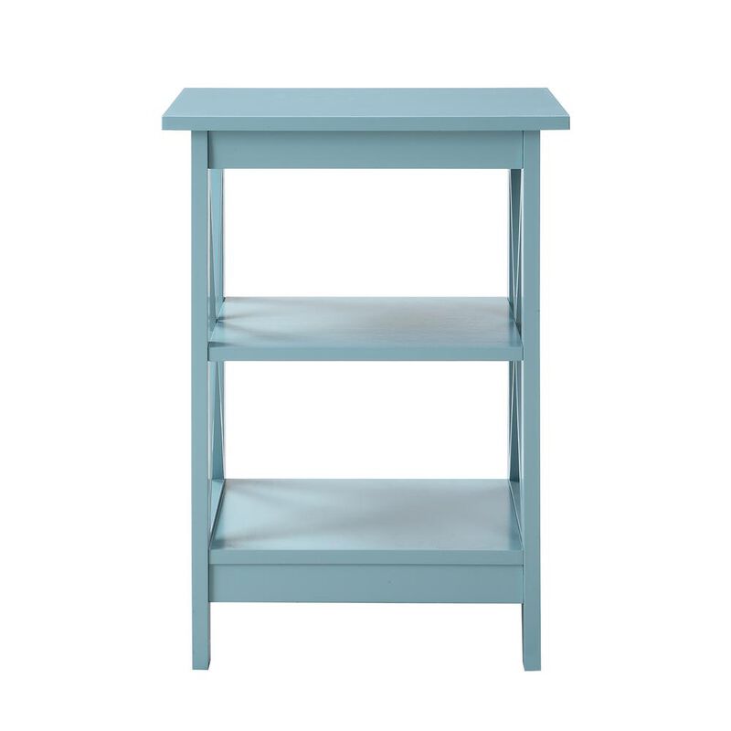 Convience Concept, Inc. Oxford End Table with Shelves Sea Foam Blue