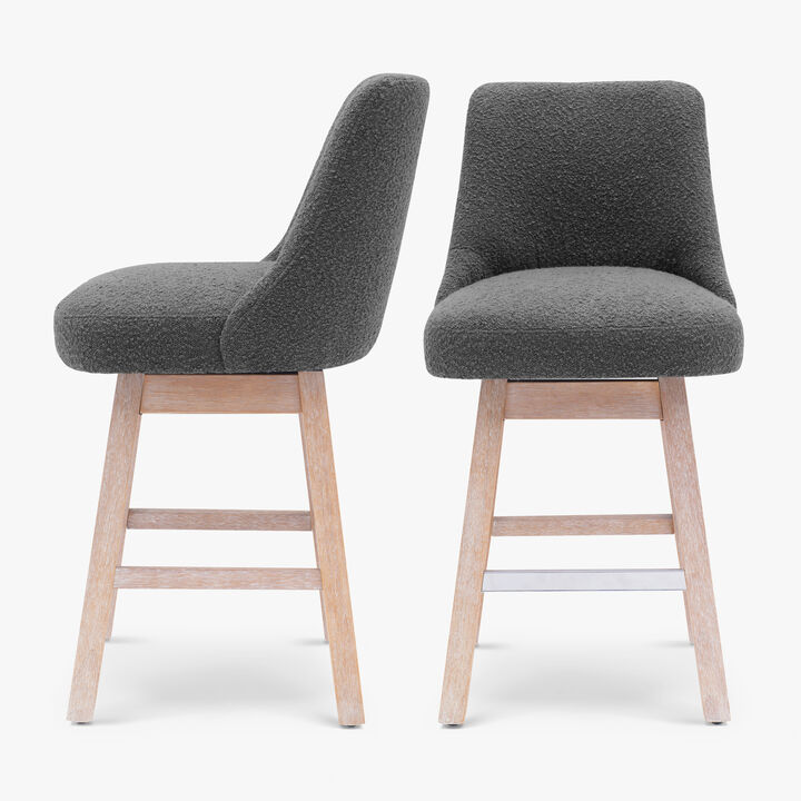 WestinTrends 26" Upholstered Swivel Counter Height Bar Stools (Set of 2)