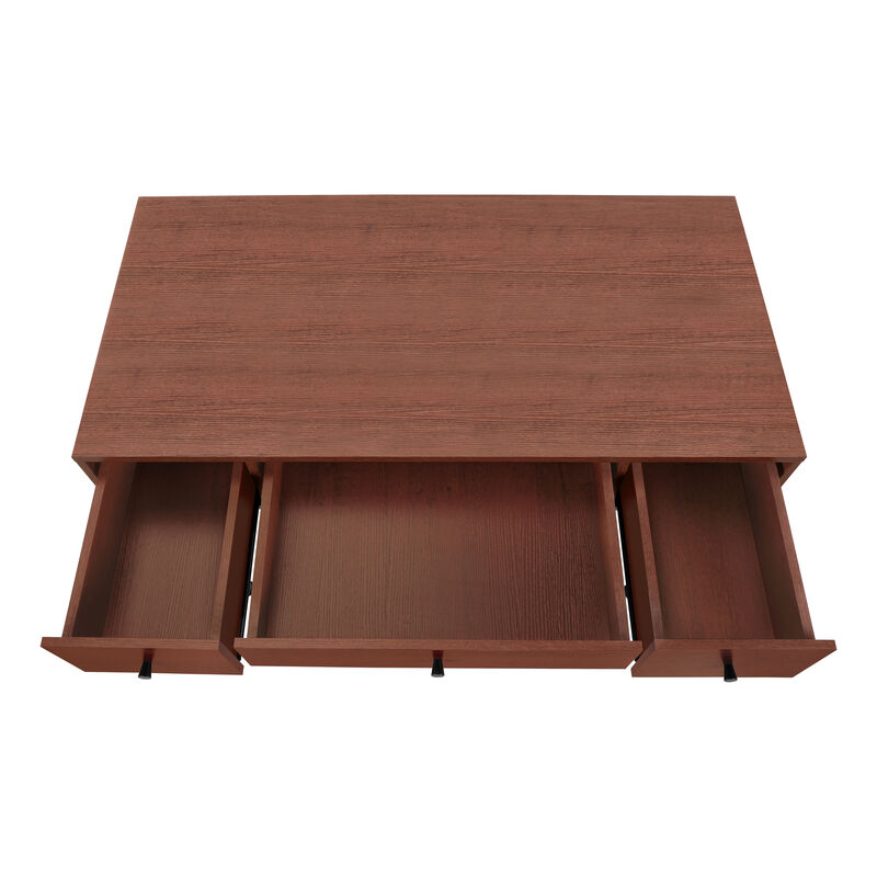 Monarch Specialties I 7671 Computer Desk, Home Office, Laptop, Storage Drawers, 48"L, Work, Metal, Laminate, Brown, Black, Transitional