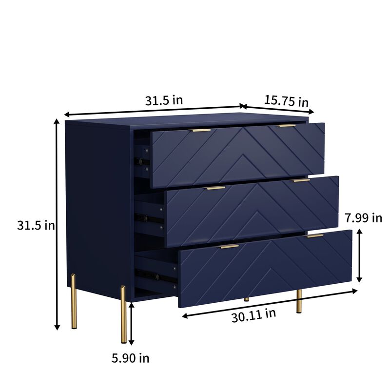 3-Drawer Dresser Chest Cabinet