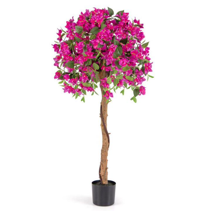 Hivvago 4.5 Feet Artificial Azalea Tree with Cement Pot