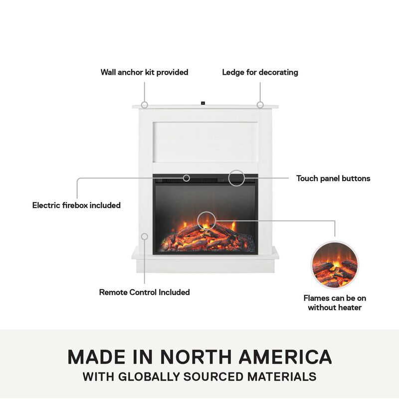 Ameriwood Home Ellsworth Fireplace Space Heater with Mantel