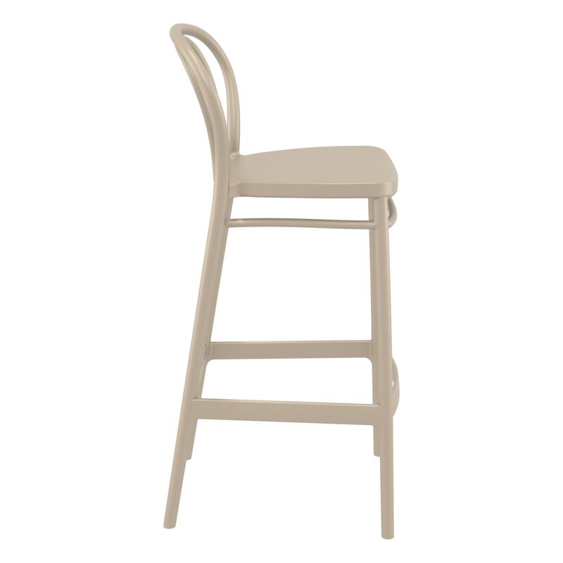 41.75" Black Solid Outdoor Patio Bar Stool
