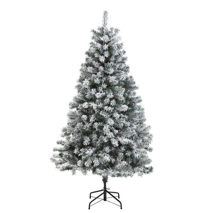 Nearly Natural Flocked Rock Springs Spruce Artificial Christmas Tree