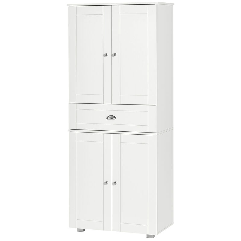 Modern Tall Cupboard Organizer with Adjustable Shelf Options and Elevated Base