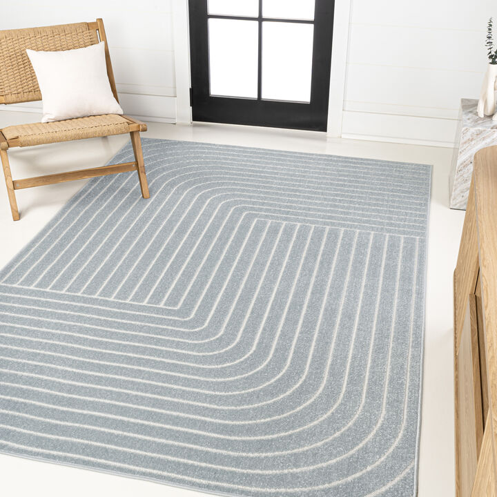 Odense High-Low Minimalist Angle Geometric Indoor/Outdoor Area Rug