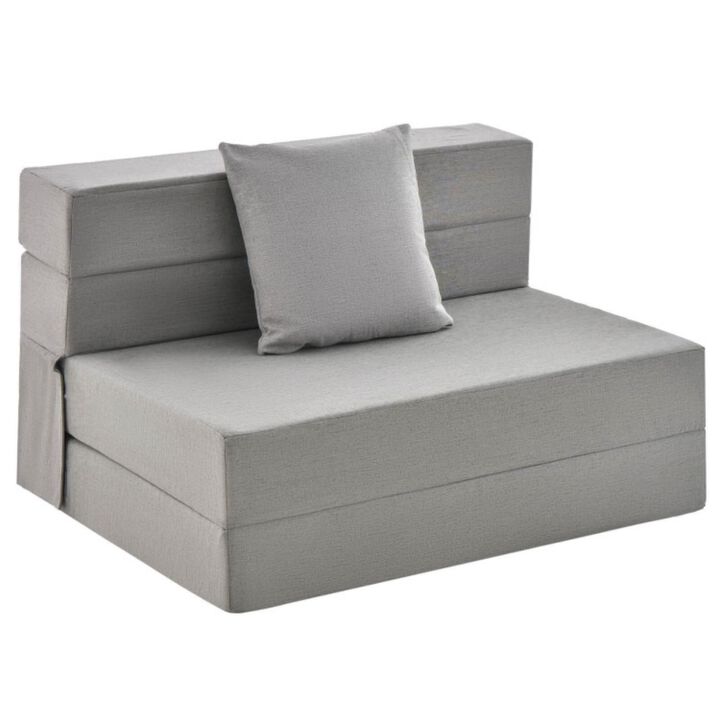 Hivvago 6 Inch Tri-fold Sofa Bed Folding Mattress with Pillow