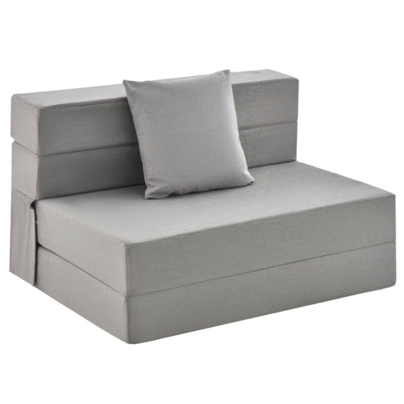 Hivvago 6 Inch Tri-fold Sofa Bed Folding Mattress with Pillow