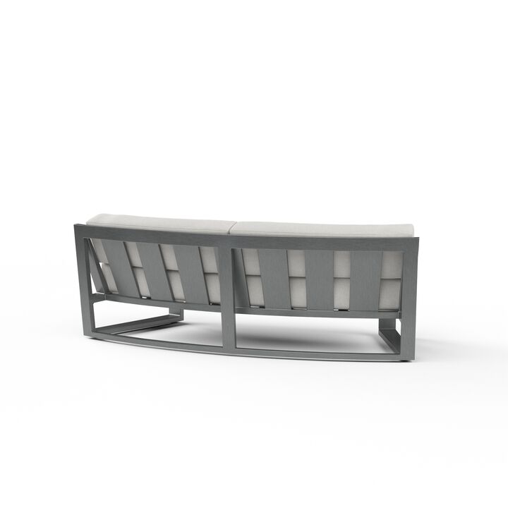 Redondo Curved Sofa in Cast Silver, No Welt