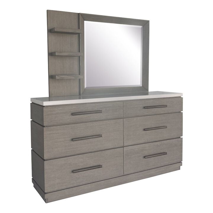 Parker House Furniture Parker House Pure Modern Bedroom 6 Drawer Dresser and Mirror