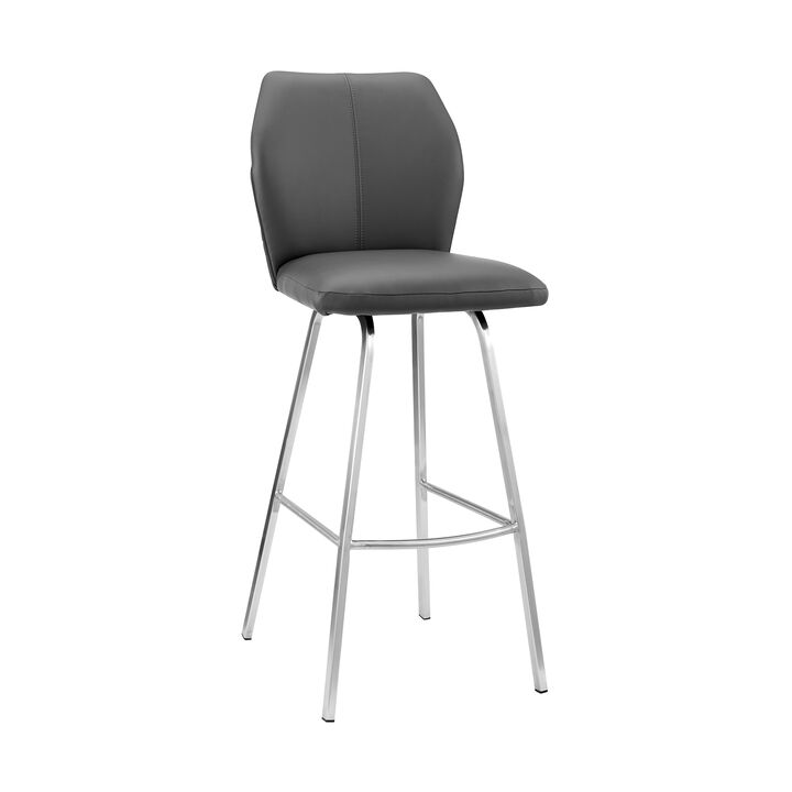 Tandy Black Faux Leather and Black Metal  Counter Stool