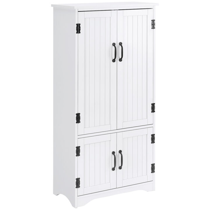 Modern Freestanding Storage Hutch Furniture with 2 Large Doors and 2 Small Doors